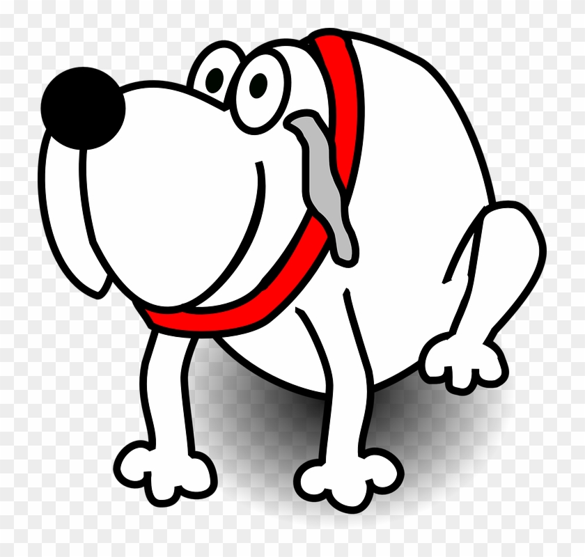 Dog Animal Pet Grin Sit Happy Cartoon Nose - White Dog Clipart #41909