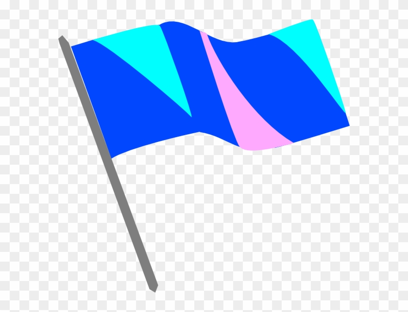 Blue Pink And Turq Flag Clip Art - Color Guard Flag Png #41989