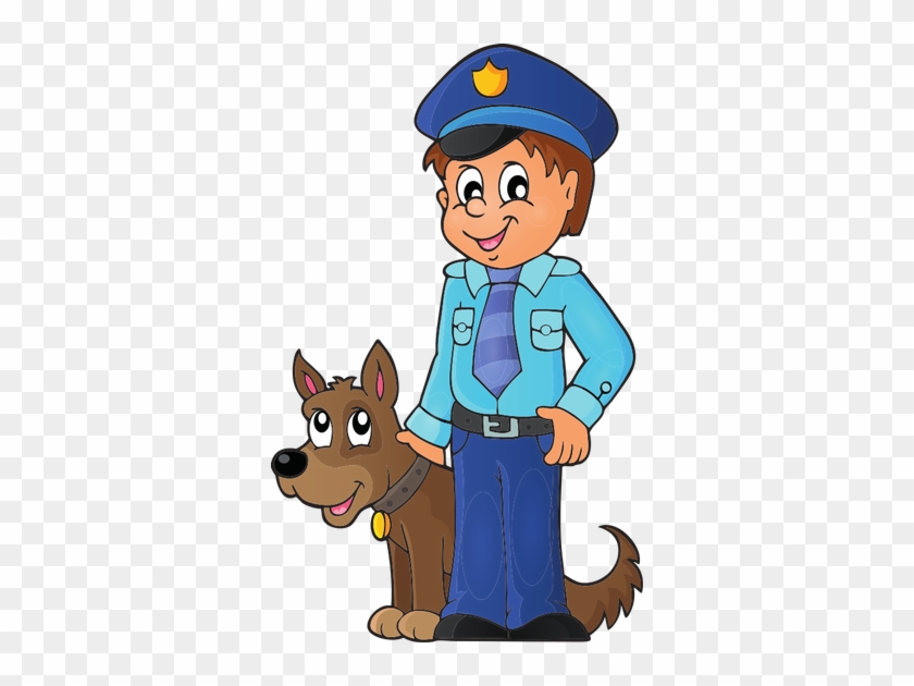 Policeman With Guard Dog - Police Officer With Dog Clipart #42159