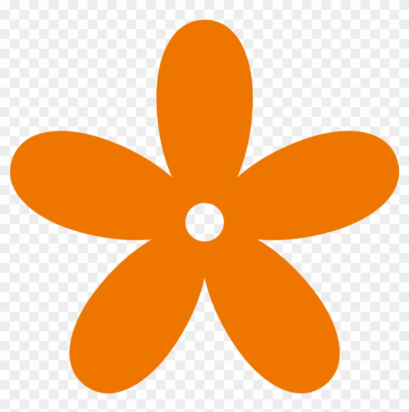 Retro Flower 8 Color Colour Dark Orange 2 Peace Xochi - Flower Clipart Png #42245