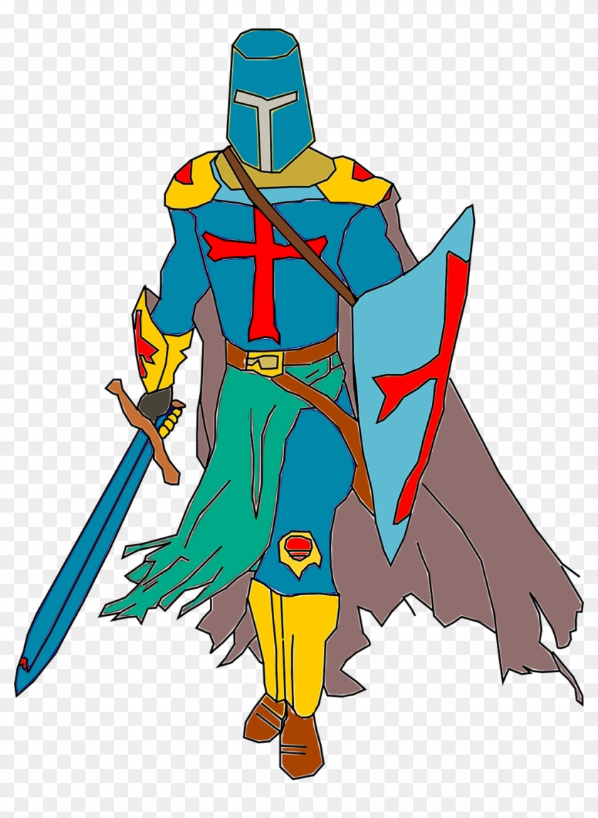 Knight Clipart Battle Pencil And In Color Knight - Haçlı Asker Png #42290