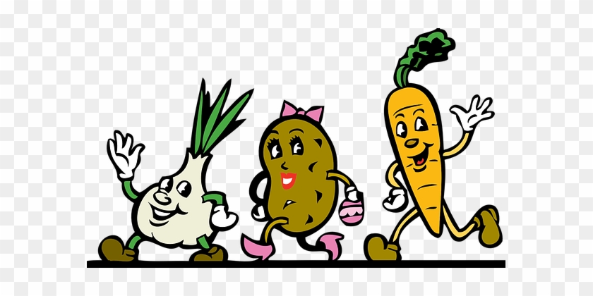 Vegetables Cartoon Root Vegetables Running - Farming Clipart #42353