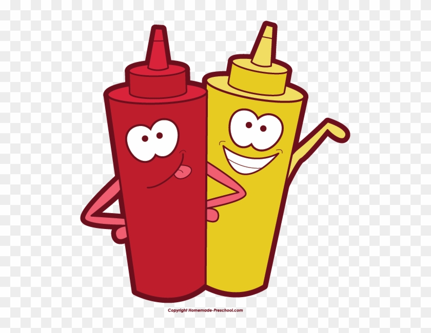 Free Bbq Clipart - Ketchup And Mustard Cartoon #42381