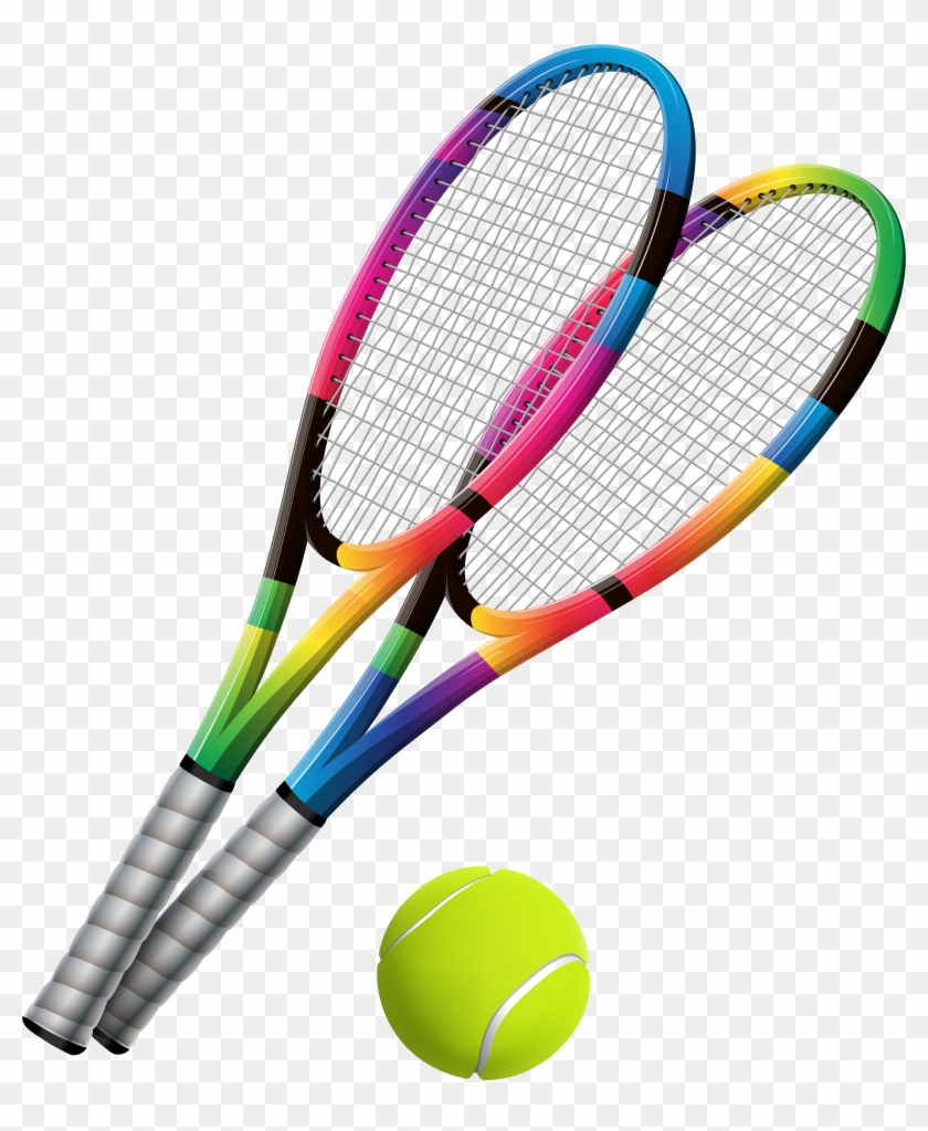 Tennis Rackets And Ball Transparent Png Clip Art - Tennis Racket And Ball Png #42711