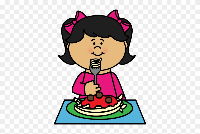 Kid Eating Spaghetti - Kid Eating Clipart #42808