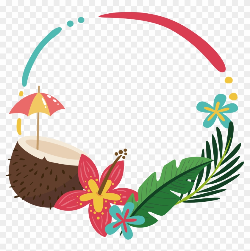 Coconut Palm Summer Border - Transparent Summer Border #42910