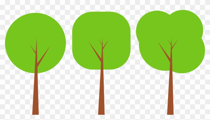 Tree - Cartoon Trees In A Row #43280