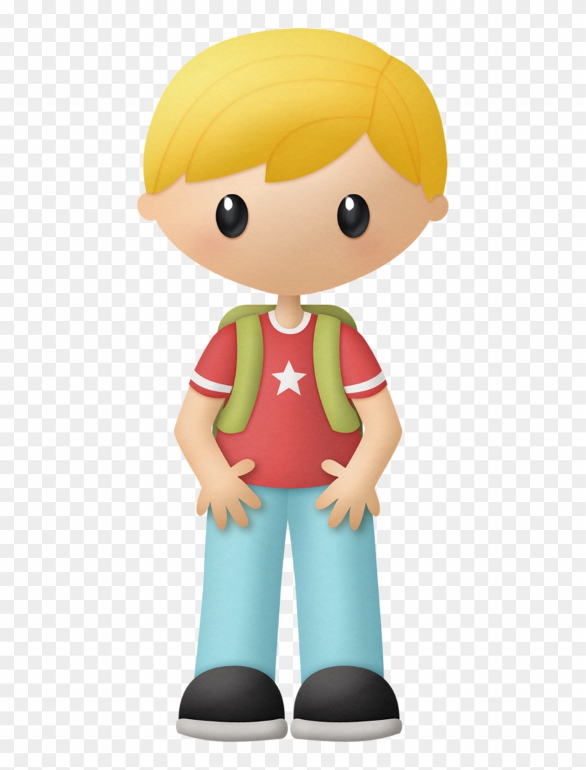 Blond Boy With Backpack Clip Art - Blond Boy Clipart #43299