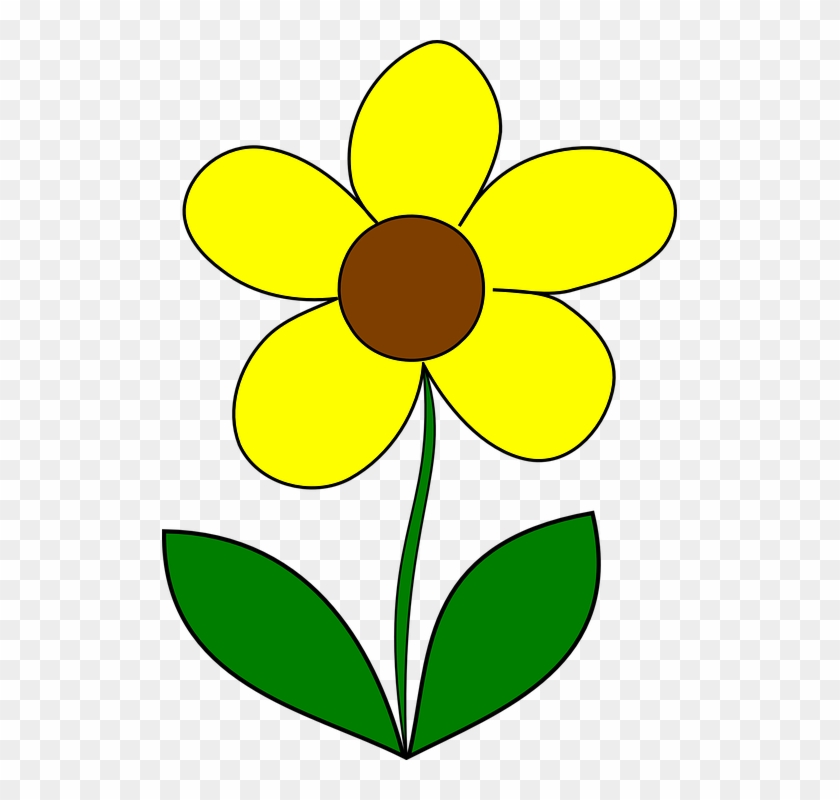 Yellow Flower Clip Art Png - Flower With 5 Petals Clipart #43557