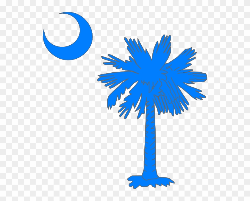 Carolina Blue Palmetto Tree Svg Clip Arts 552 X 595 - Flag Of South Carolina #43806