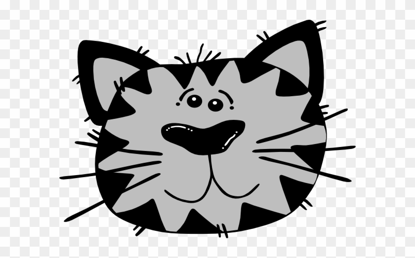 This Free Clip Arts Design Of Grey Cat - Cartoon Cat Face #44081