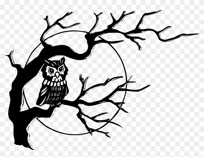 Owl On Tree Branch Clip Art - Owl Clip Art #44210