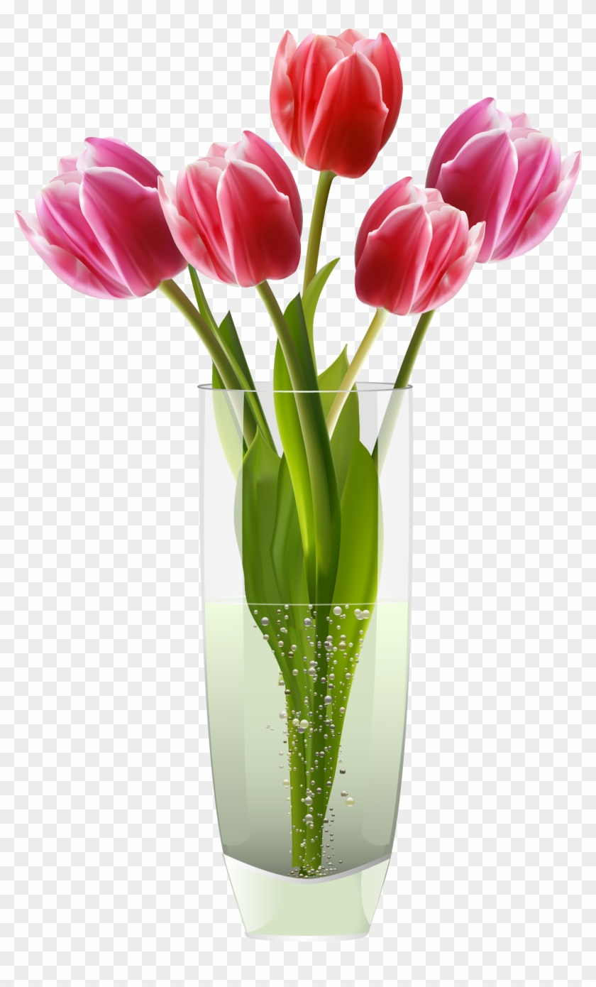 Pink Red Tulips Vase Png Clipart Clipart Best Clipart - Clipart Flowers In A Vase #44239