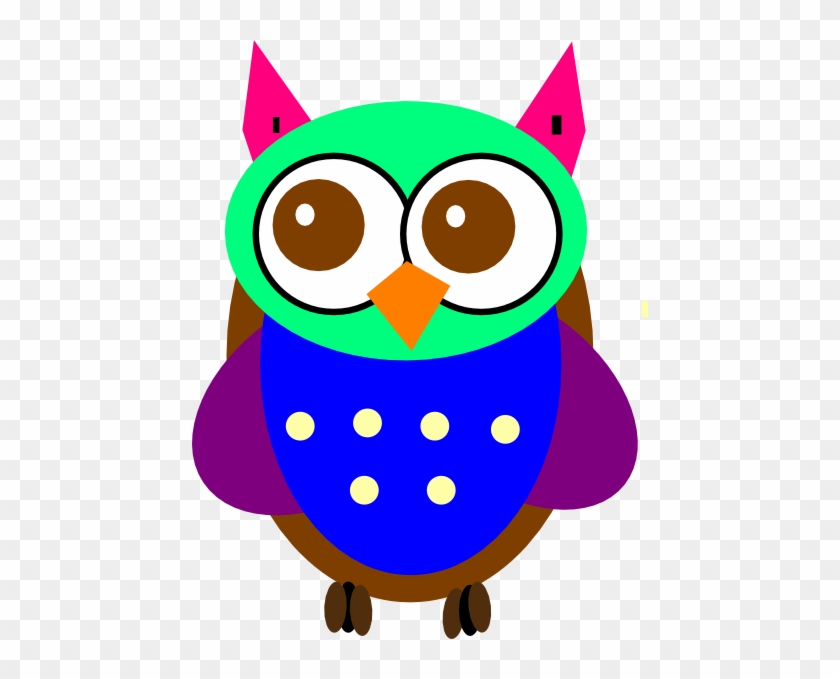 Colorful Baby Owl Clip Art - Cute Colorful Blue Owl #44562