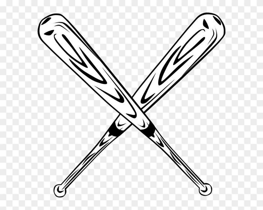 Crossed Bats Clip Art - Crossed Baseball Bat Clip Art #241158