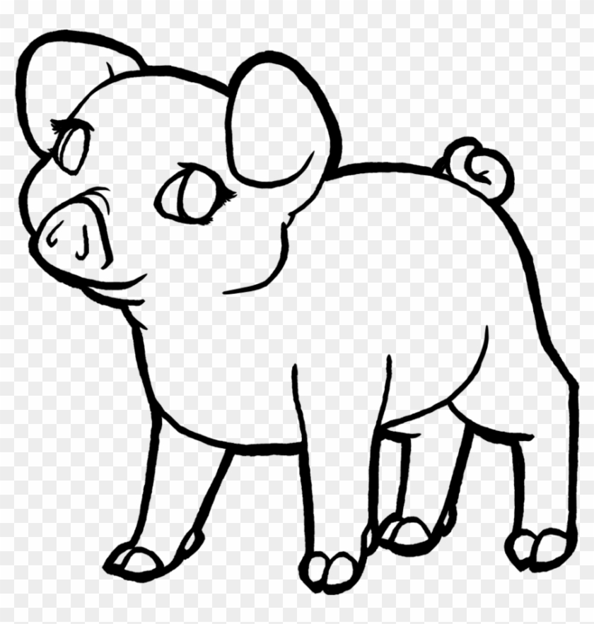 Piglet Lineart By Megarose On Clipart Library - Pig Lineart #241165
