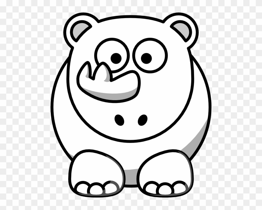 Rhino Outline Clip Art At - Cartoon Hippo #241176