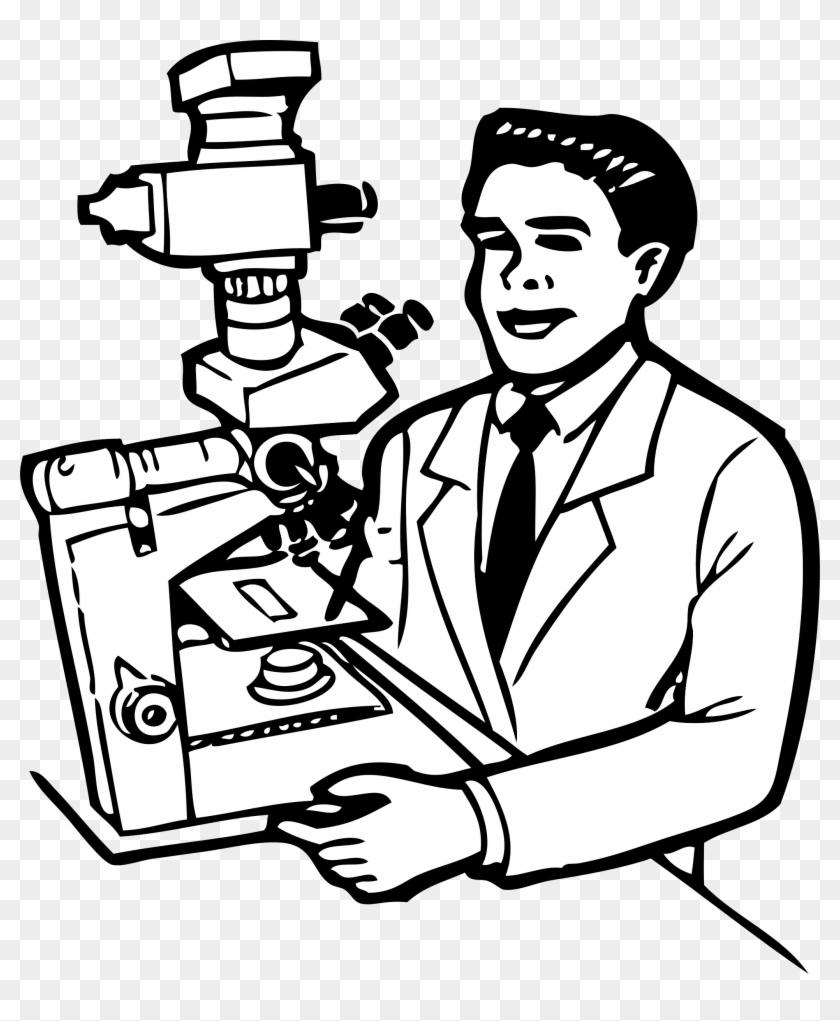 Clipart - Scientist Black And White #241197