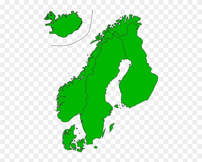Free Vector Map Of Scandinavia Clip Art - Scandinavia Map Vector #241407