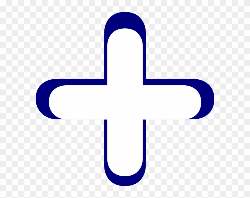 White And Blue Addition Symbol Clip Art - Addition Symbol #241607