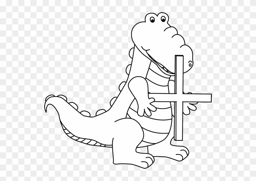 Black And White Alligator Holding An Addition Symbol - Addition Black And White #241638