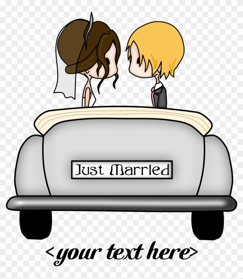 Just Married Car Png Clipart - Just Married, Bride And Groom Weddi Round Ornament #241674