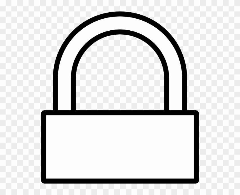 Simple Padlock Locked Clip Art At Clker - Padlock Black And White #241777