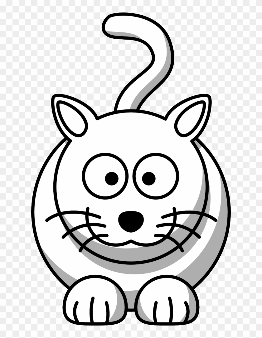 Cartoon Cat Black White Line Animal Coloring Sheet - Cartoon Cat Black And White #242066