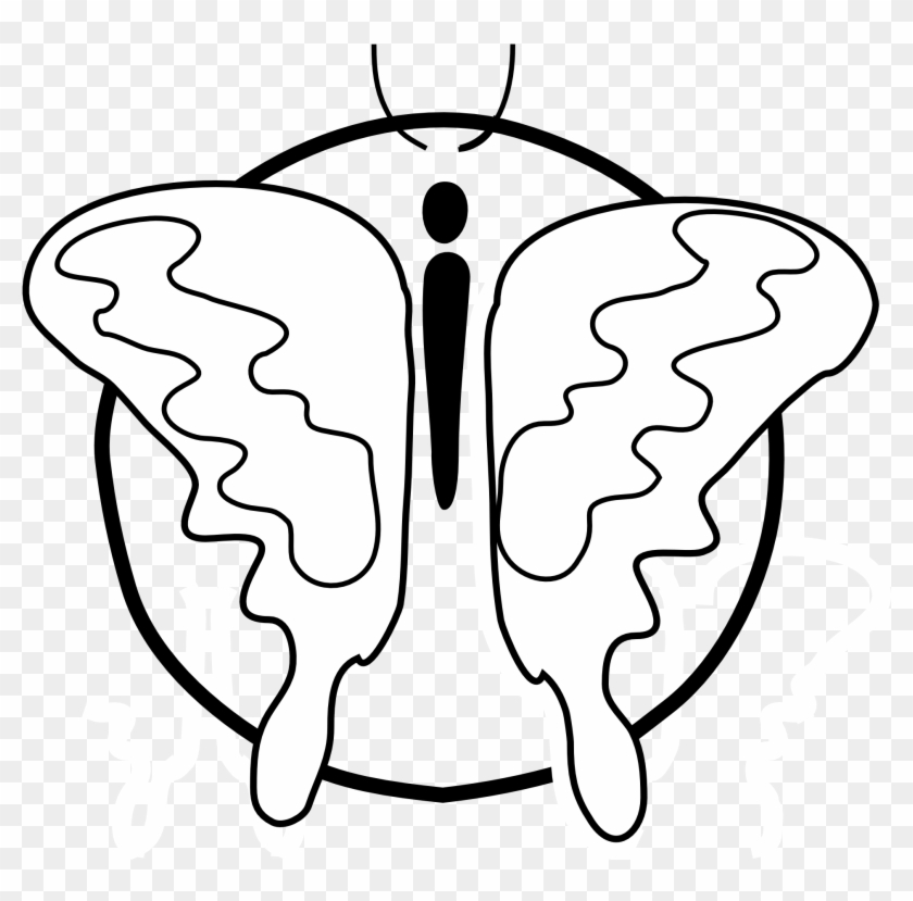 Butterfly 44 Black White Line Art Svg Inkscape Adobe - Coloring Book #242083