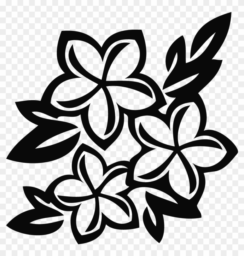 Clipart Black And White Hawaiian Flowers Within Hawaiian - Clip Art Flowers Black And White #242252