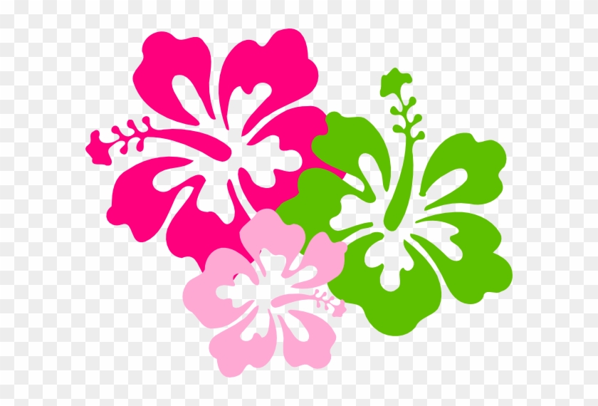 Hawaiian Christmas Tree Clipart - Pink And Green Flowers #242300
