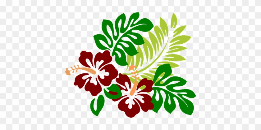 Hibiscus Flowers Red Tropical Hawaiian Blo - Hibiscus Clipart #242410