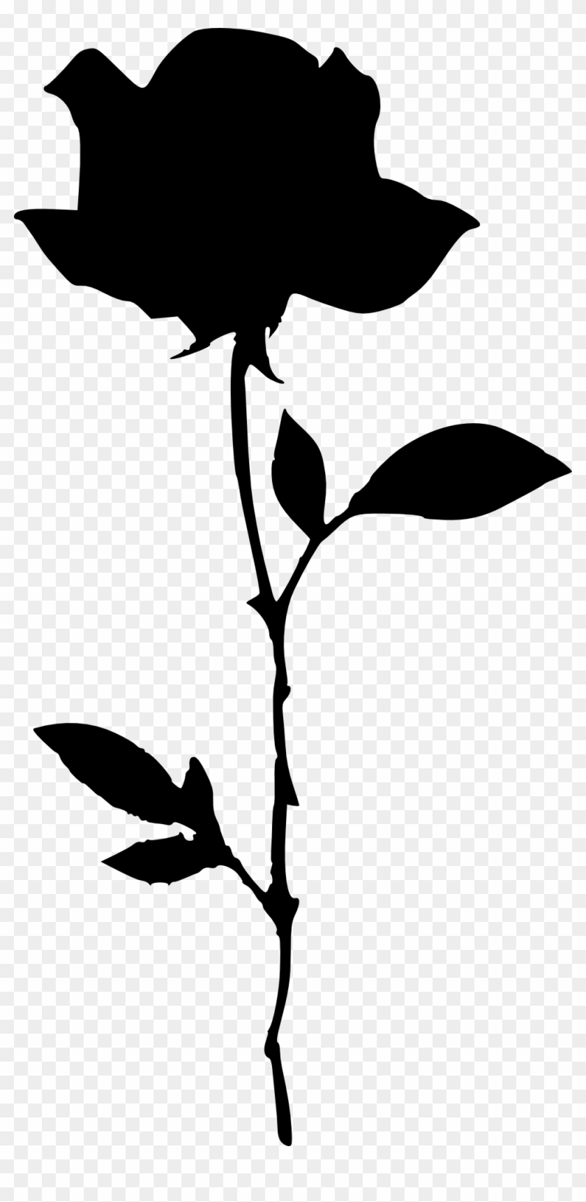 Silhouette Of A Flower - Rose Silhouette #242556