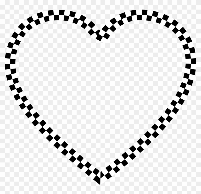 Checkered Heart - Black And White Checkered Heart #242569