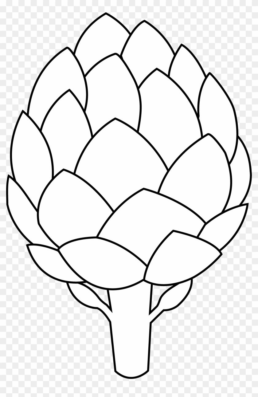 Flower - Outline - Clipart - Artichoke Drawing Easy #242592