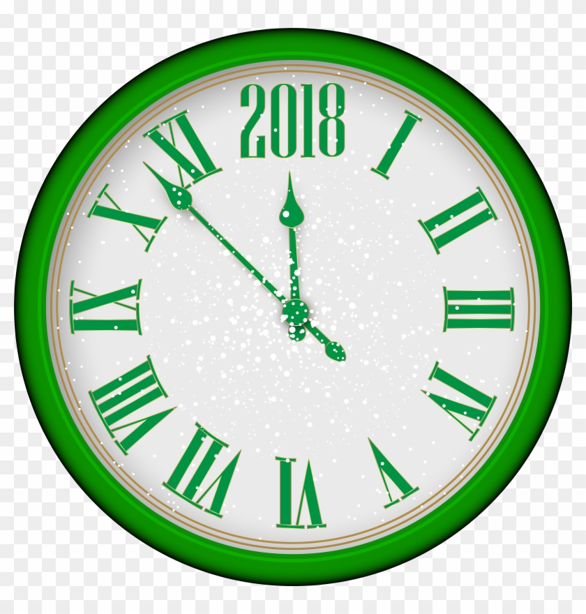 2018 New Year Green Clock Tree Png Clip Art - Marshall Field's #242620