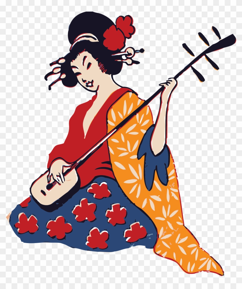 Free Geisha Playing Shamisen - Geisha Png #242936