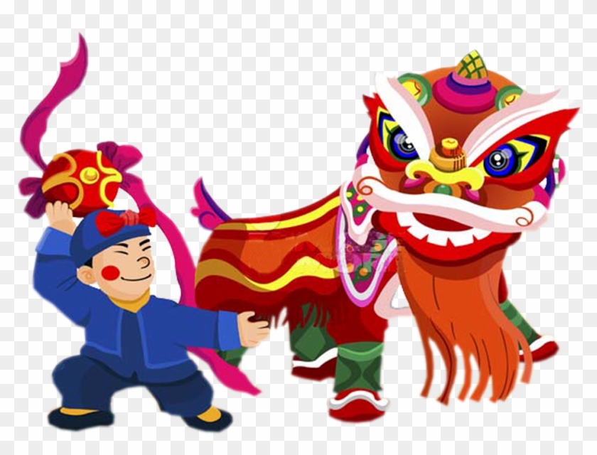 Lion Dance Performance Chinese New Year Traditional - Festivals Cartoon #243001