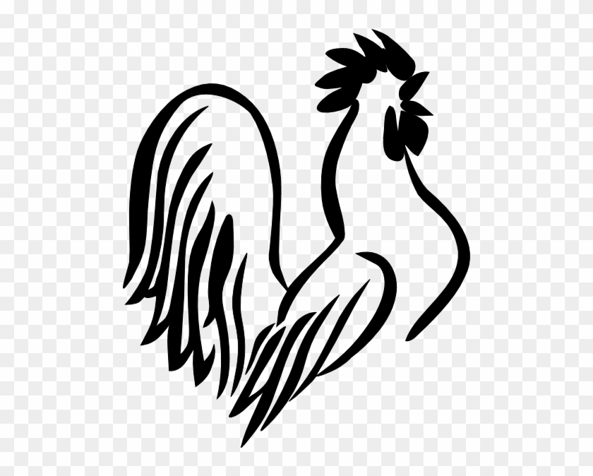 Rooster Torso Black & White Clip Art At Clker - Rooster Black And White #243007