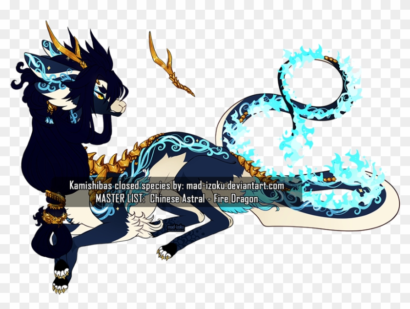 1 Chinese Astral Cyan Fire Dragon By Kamishibas Index - Cartoon #243027