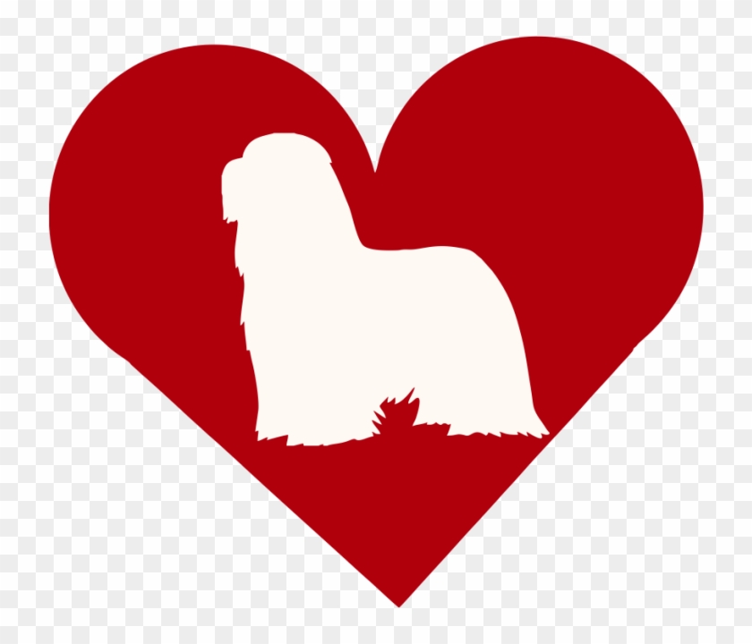 Bearded Collie In Heart Outdoor Vinyl Silhouette - Heart #243045