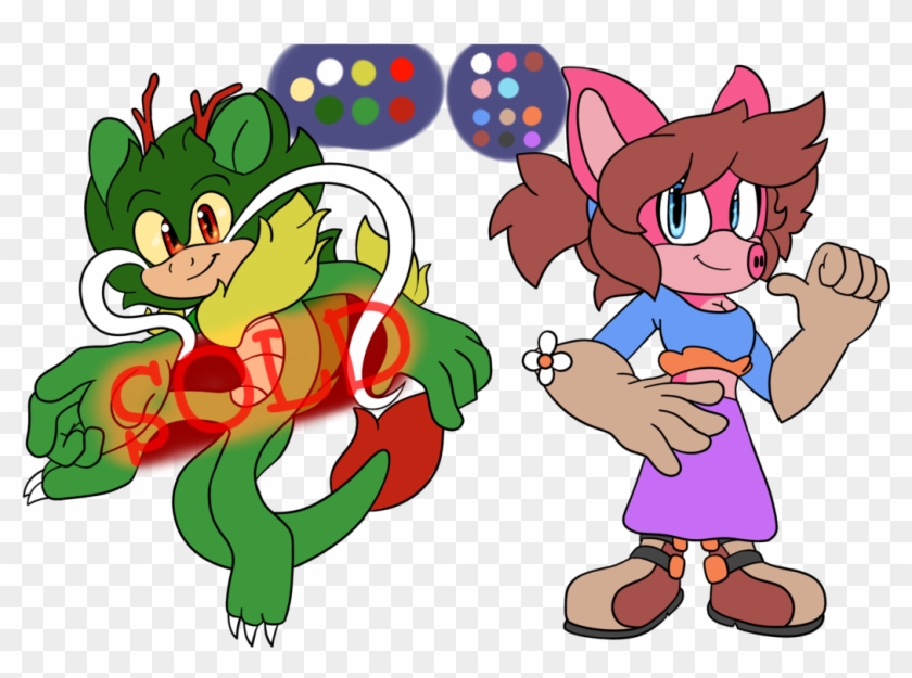Adoptables 1- Pig And Chinese Dragon By Kjdragon70 - Sonic Oc Chinese Dragon #243276