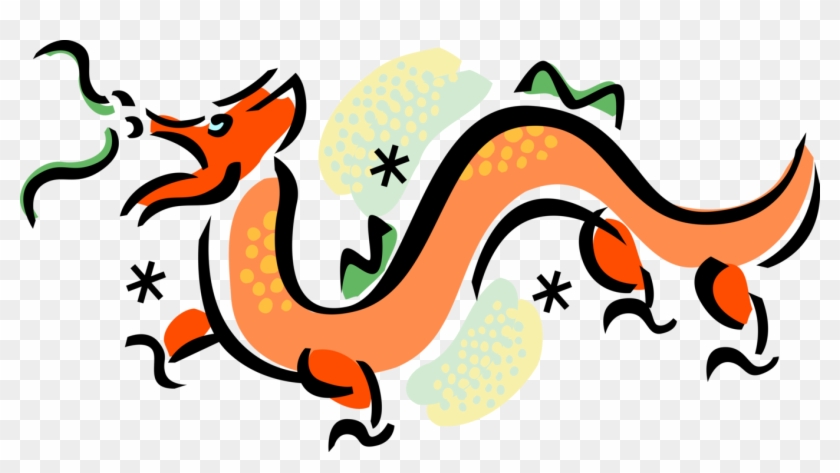 Vector Illustration Of Chinese Mythological Dragon - Vector Illustration Of Chinese Mythological Dragon #243341