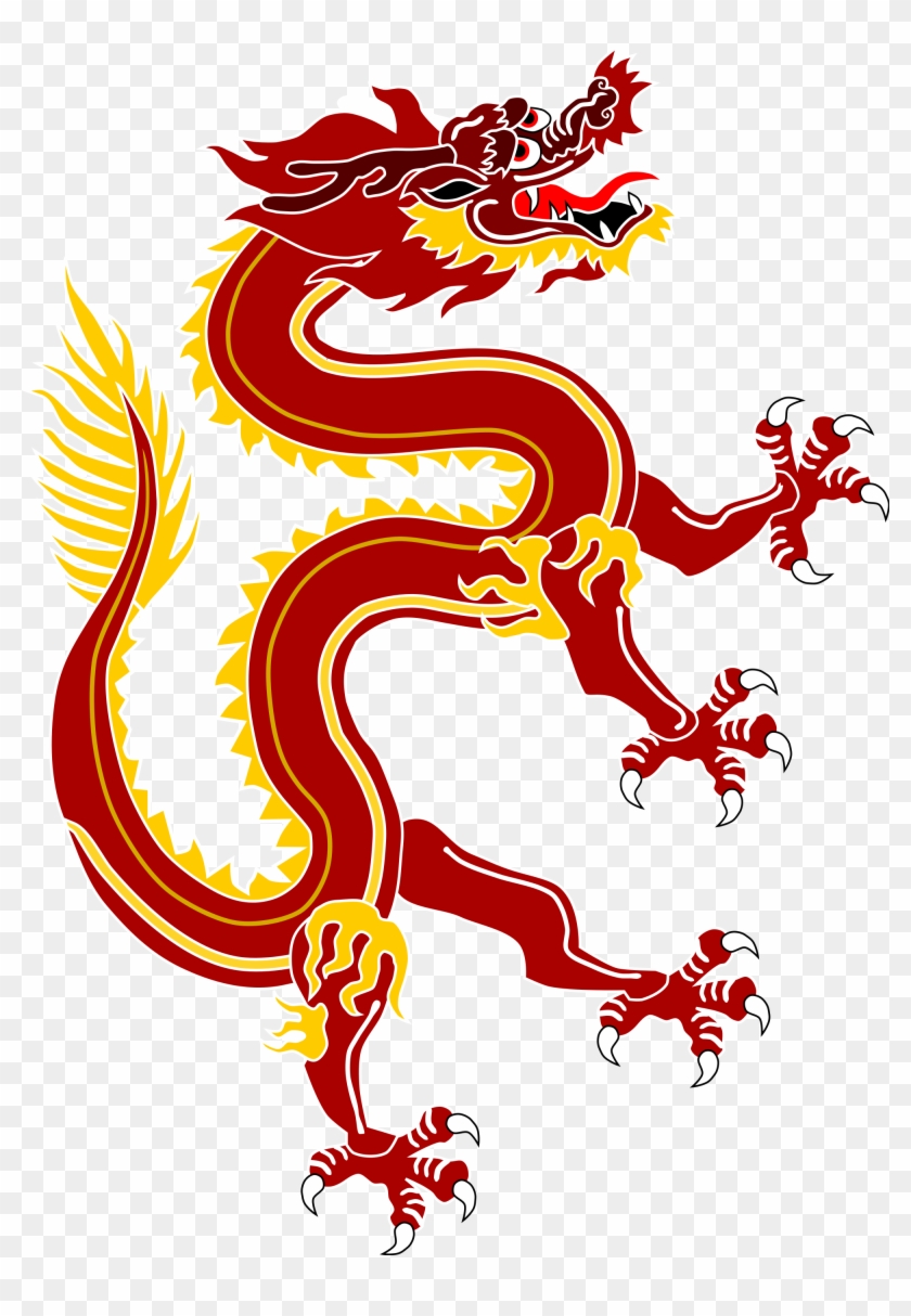 Dragon From Chinese Dragon Banner Red Version - China National Animal Dragon #243402