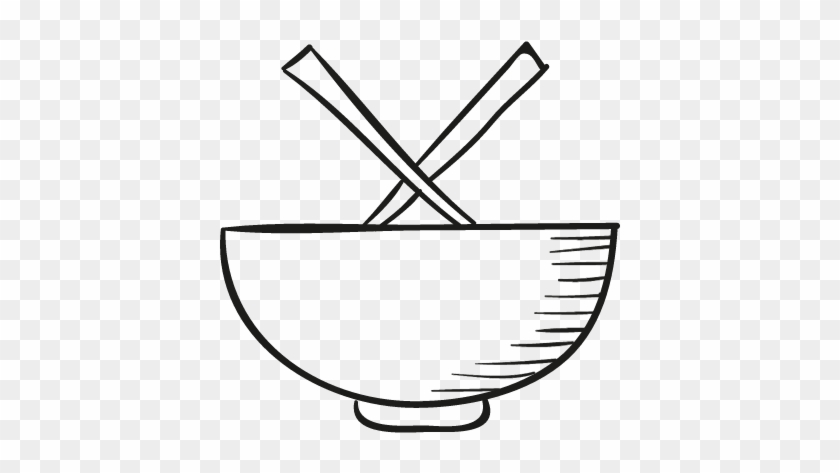 Chinese Bowl Vector - Chinese Bowl Black And White #243450