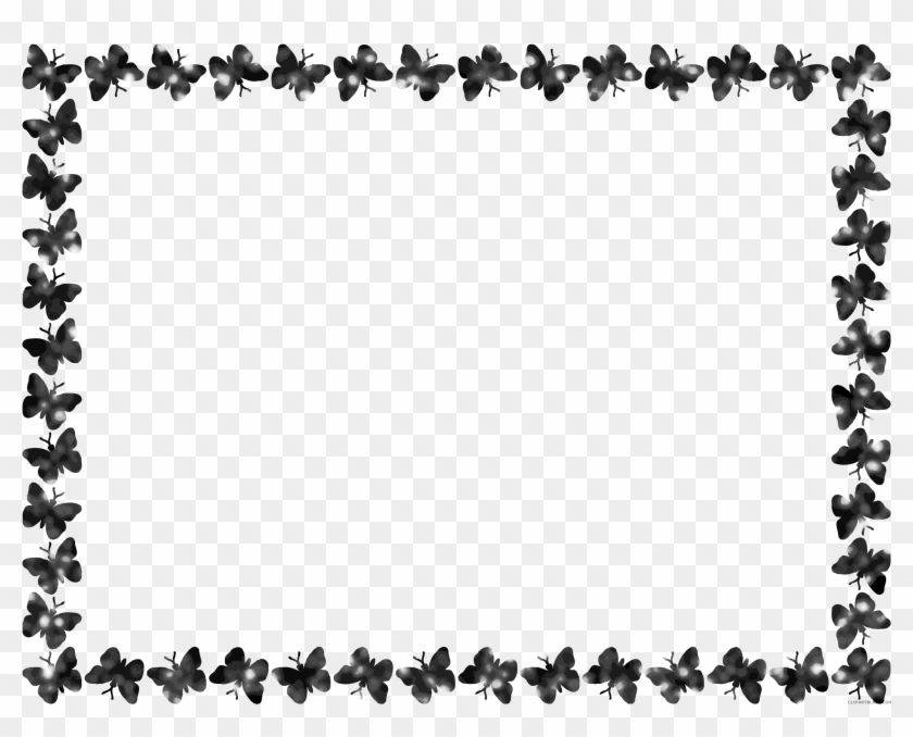 Butterfly Frame Animal Free Black White Clipart Images - Frame Black And White #243553