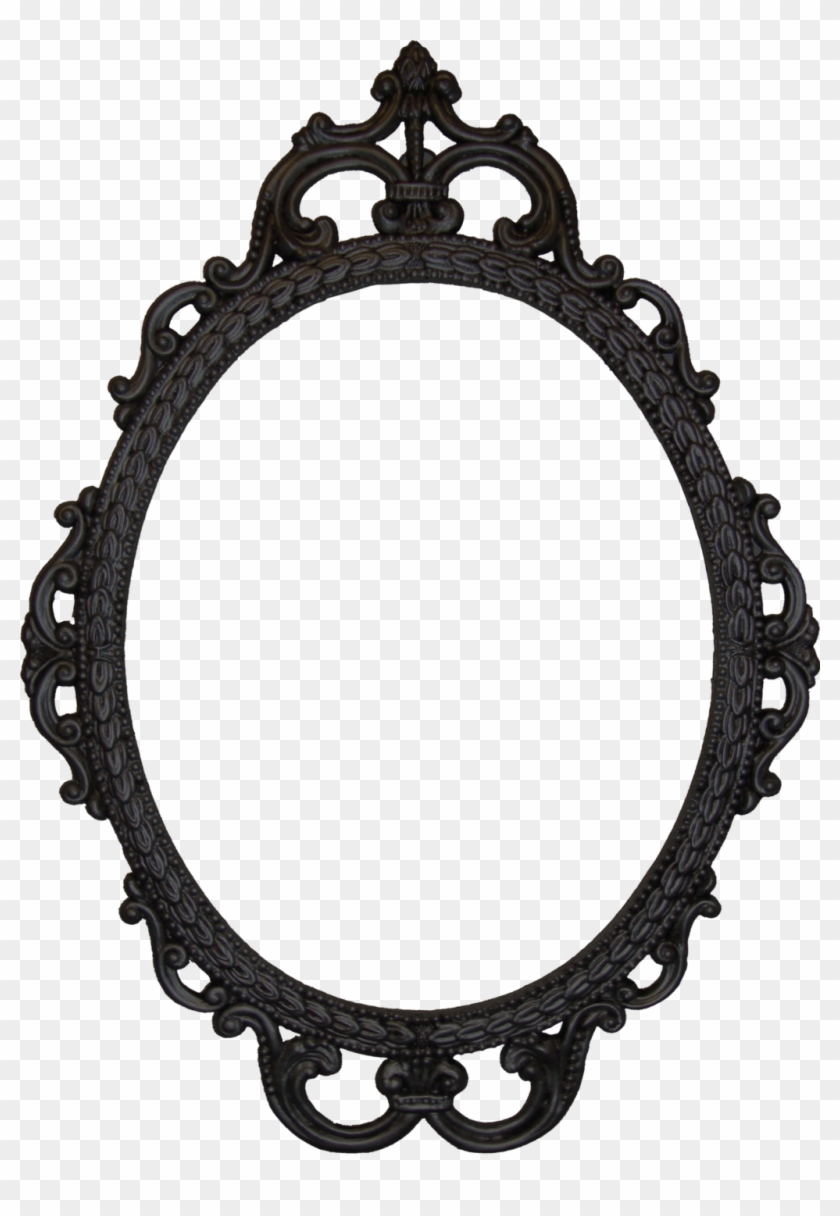 Mirrors, Oval Mirror Black Frame Black Framed Mirror - Frame Svg #243562