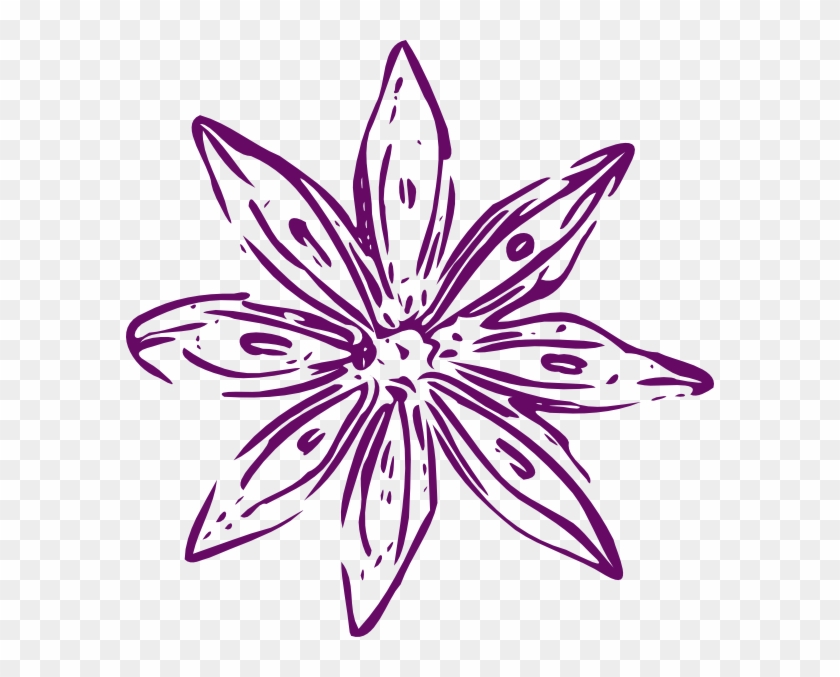 Flower Outline Clip Art - Purple Lily Clip Art #243661