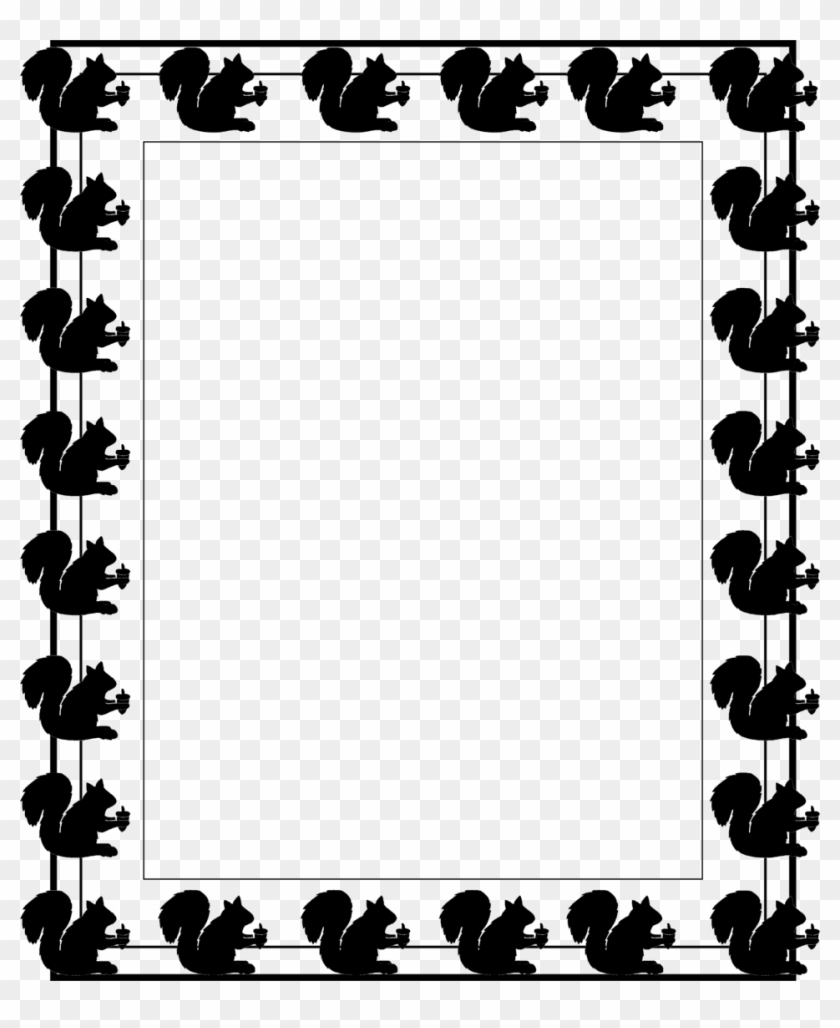 Squirrels Free Stock Photo Illustration Of A Blank - Squirrel Clip Art Border #243683