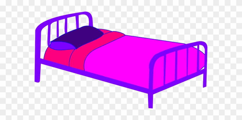 Purple Bed Pink Covers Clip Art At Vector Clip Art - Pink Bed Clipart #243685
